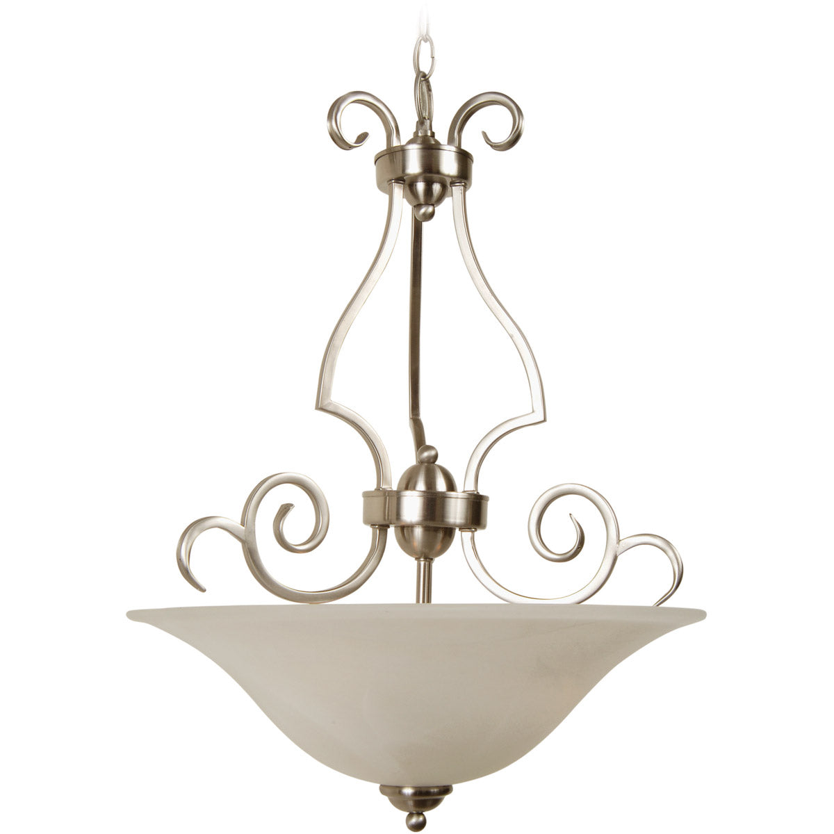 7118BNK3 - Cecilia 3 Light 26" High Inverted Pendant - Brushed Nickel