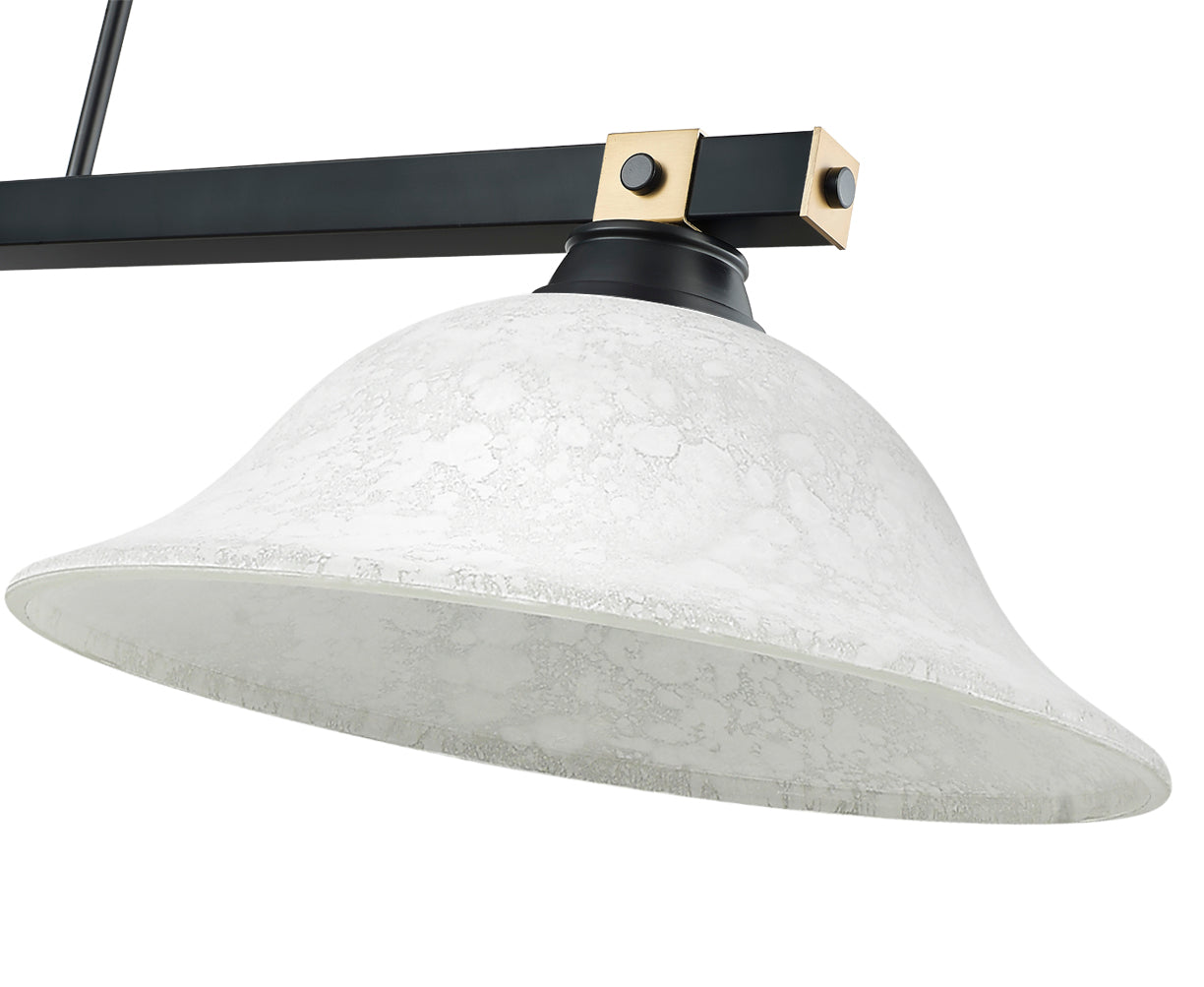 1955-3MB-RB-WM16 - Bronte 3 Light 55" Billiard - Matte Black / Rubbed Brass