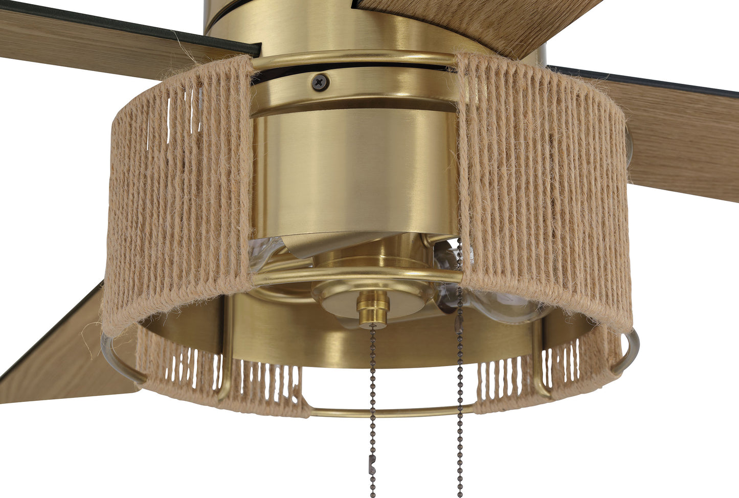 KNS52SB4 - Kensey 52" 4 Blade Ceiling Fan with Light Kit - Satin Brass