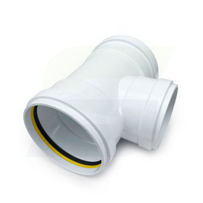 gasketed reducing tee sewer fitting side front