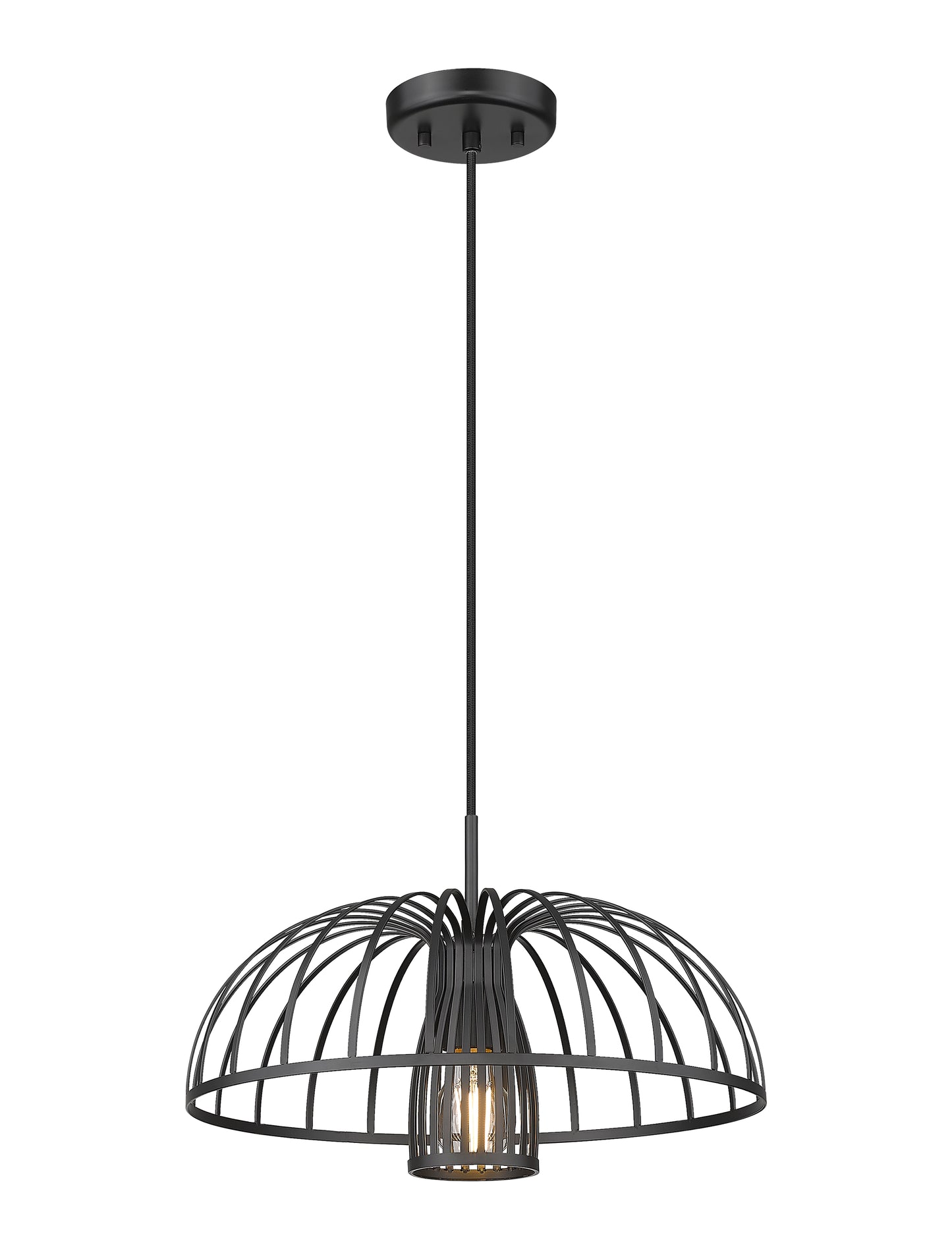 623P16-MB - Valencia 1 Light 16" Pendant - Matte Black