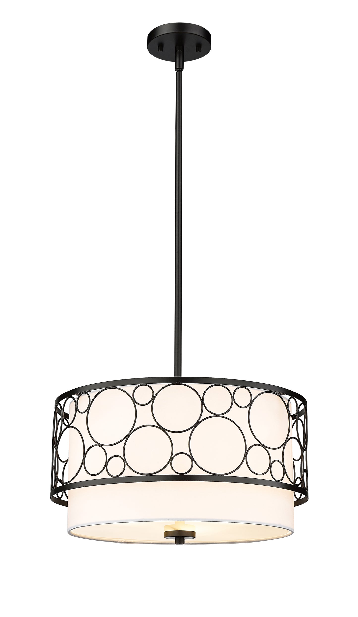 197-17MB - Kendall 3 Light 17" Pendant - Matte Black