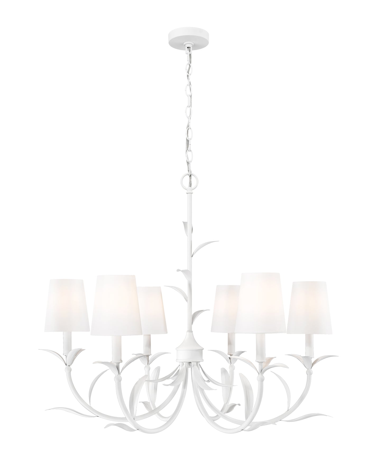 830-31TXWH - Aslin 6 Light 31" Chandelier - Textured White