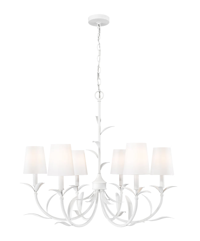 830-31TXWH - Aslin 6 Light 31" Chandelier - Textured White