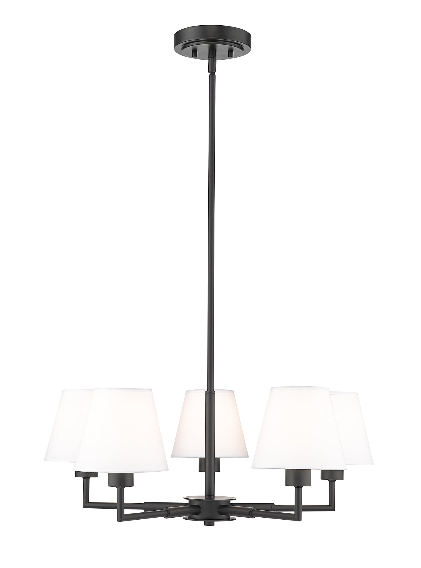 744-26R-MB - Leila 5 Light 26" Chandelier - Matte Black