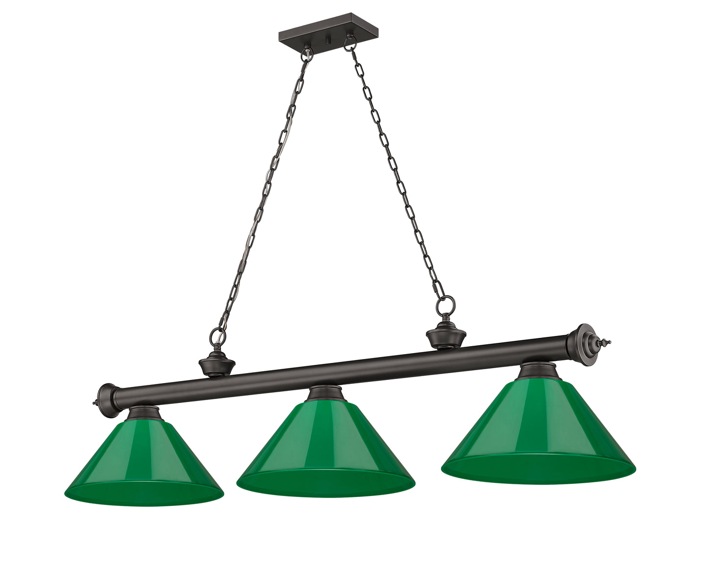 2306-3BRZ-PGR - Cordon 3 Light 57" Billiard - Bronze