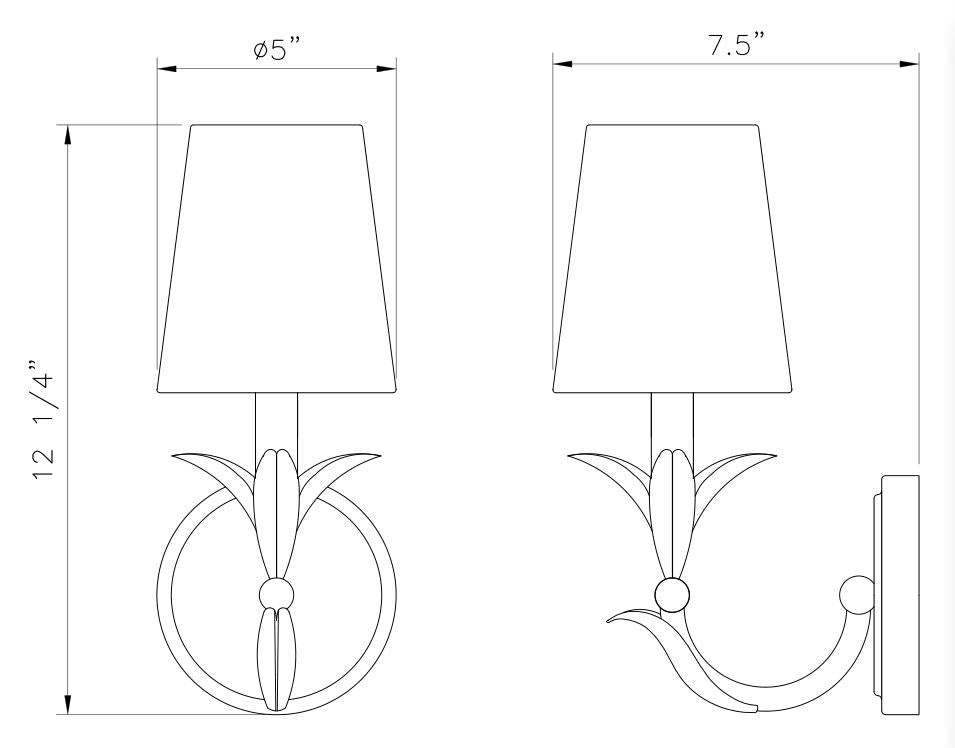 830-1S-TXWH - Aslin 1 Light Wall 12" Sconce - Textured White
