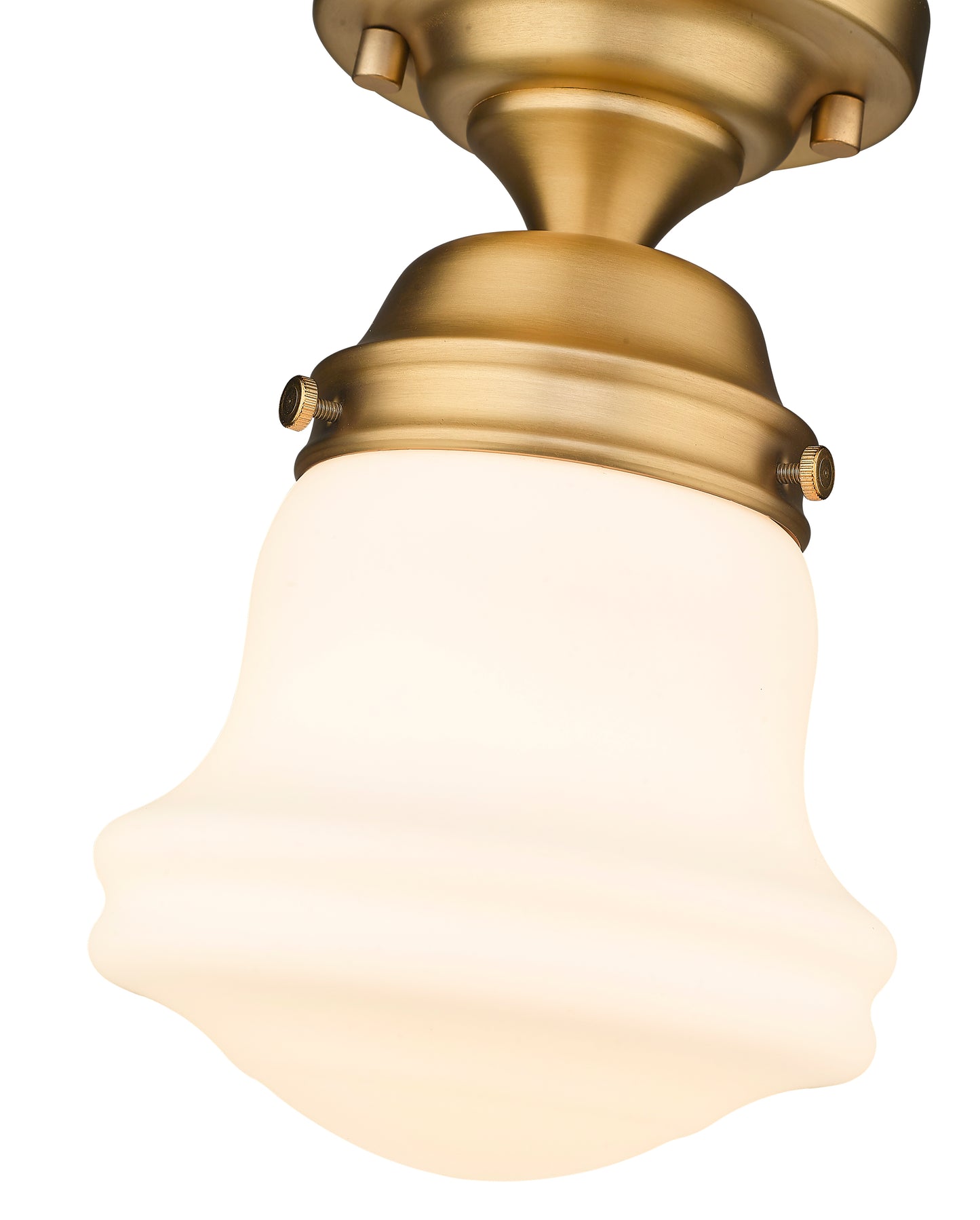 735F1-HBR - Vaughn 1 Light Flush 6" Mount - Heritage Brass