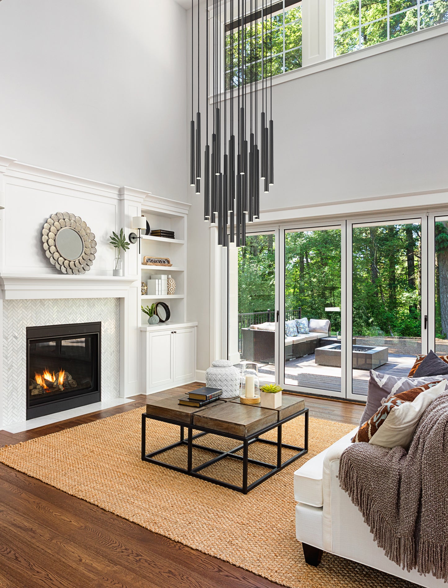 919MP24-27R-MB-LED - Forest 27 Light 36" Chandelier - Matte Black