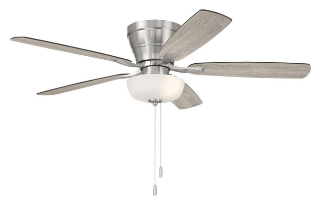 WHL52BNK5C1 - Wheeler 52 2-Light Bowl 52" 5 Blade Ceiling Fan with Light Kit - Brushed Nickel