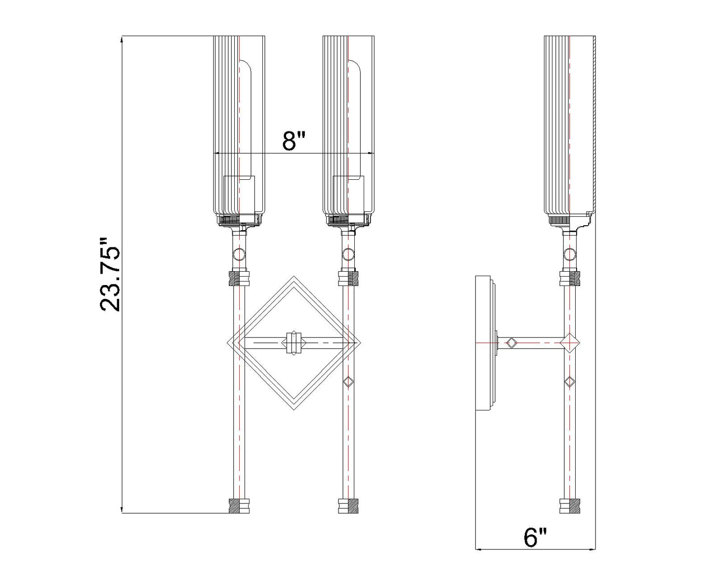 3047-2S-MGLD - Esme 2 Light Wall 24" Sconce - Modern Gold