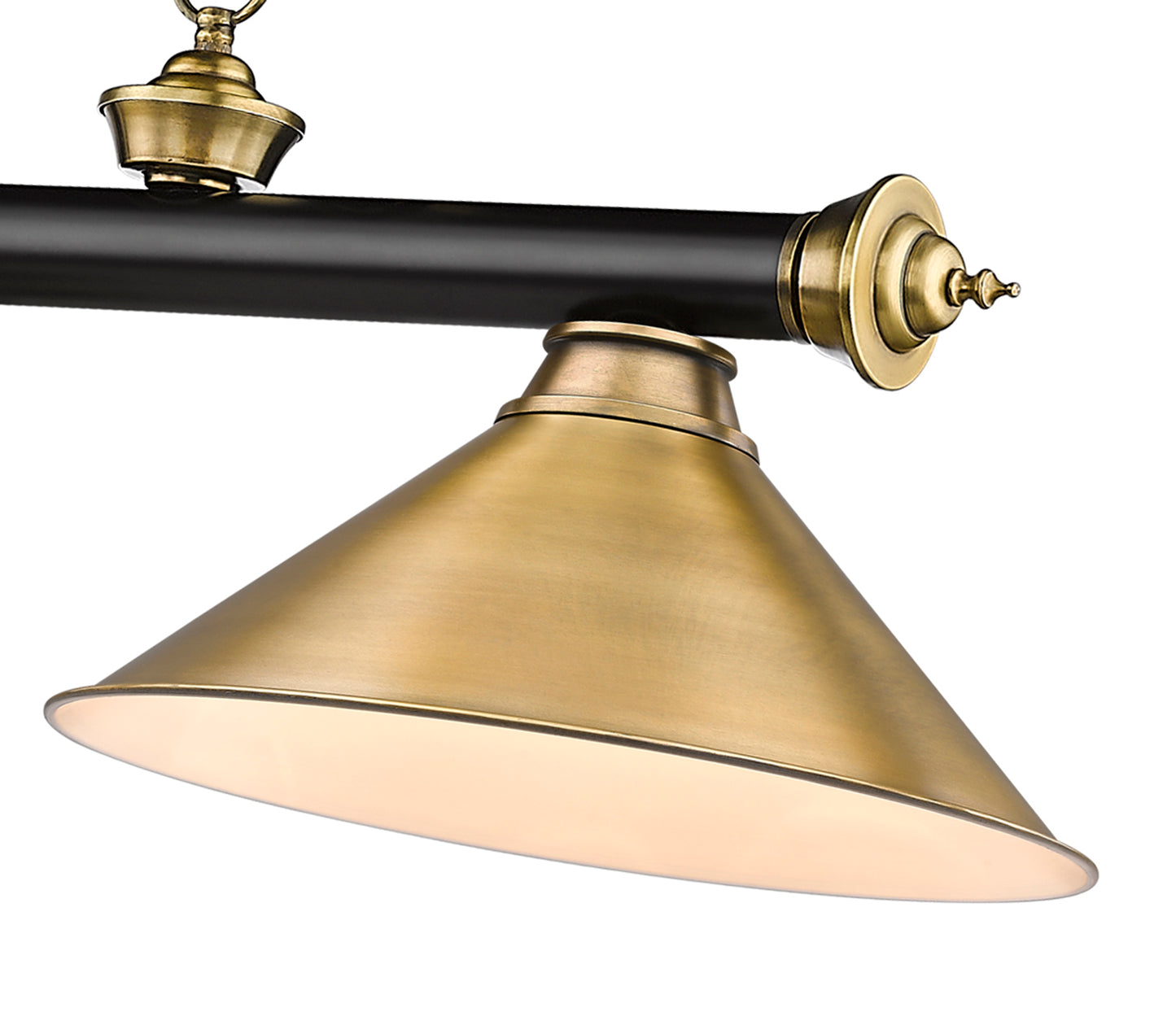 2306-3MB-RB-RB15 - Cordon 3 Light 57" Billiard - Matte Black / Rubbed Brass