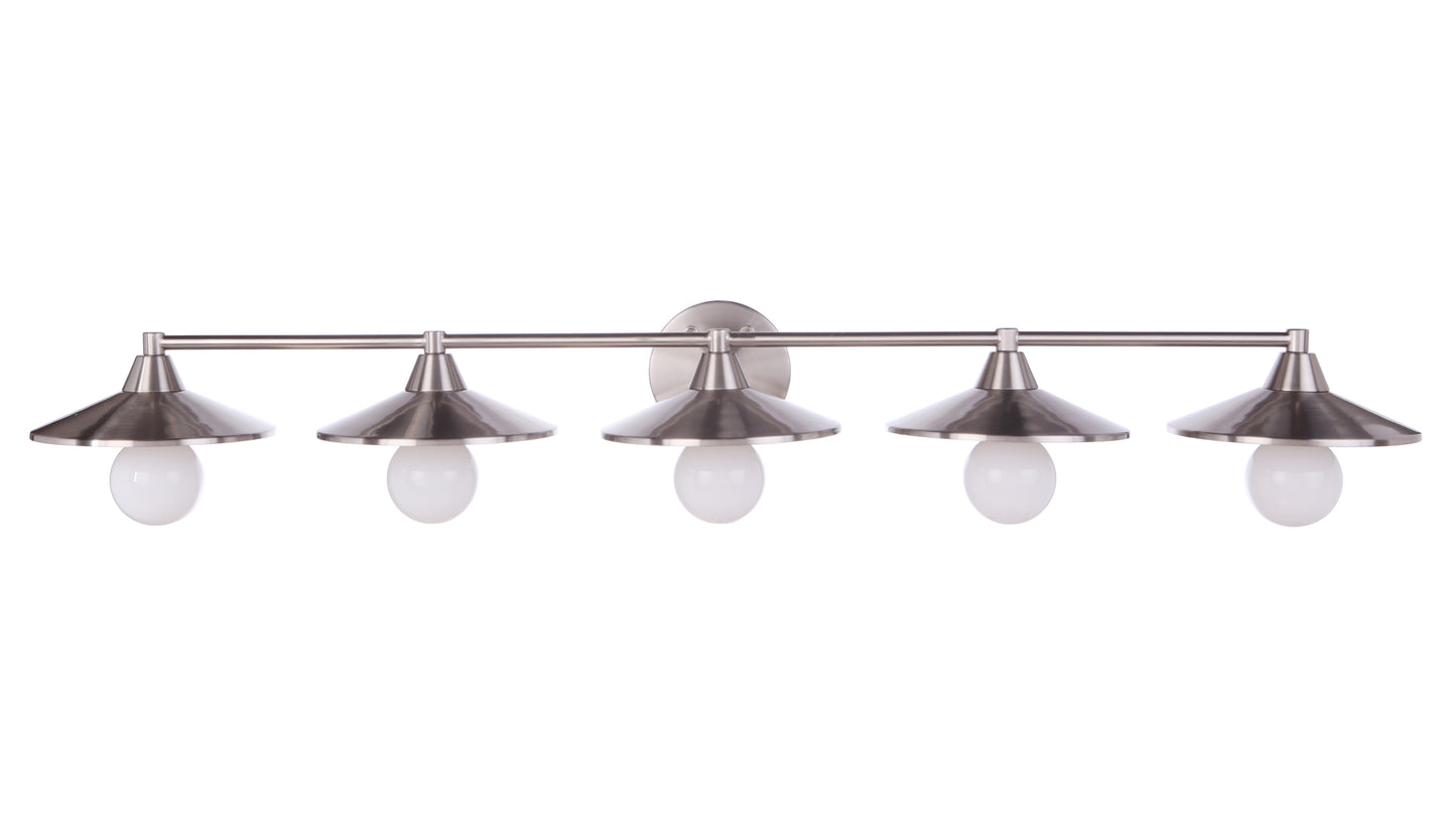 12546BNK5 - Isaac 5 Light 46" Wide Vanity Light - Brushed Nickel