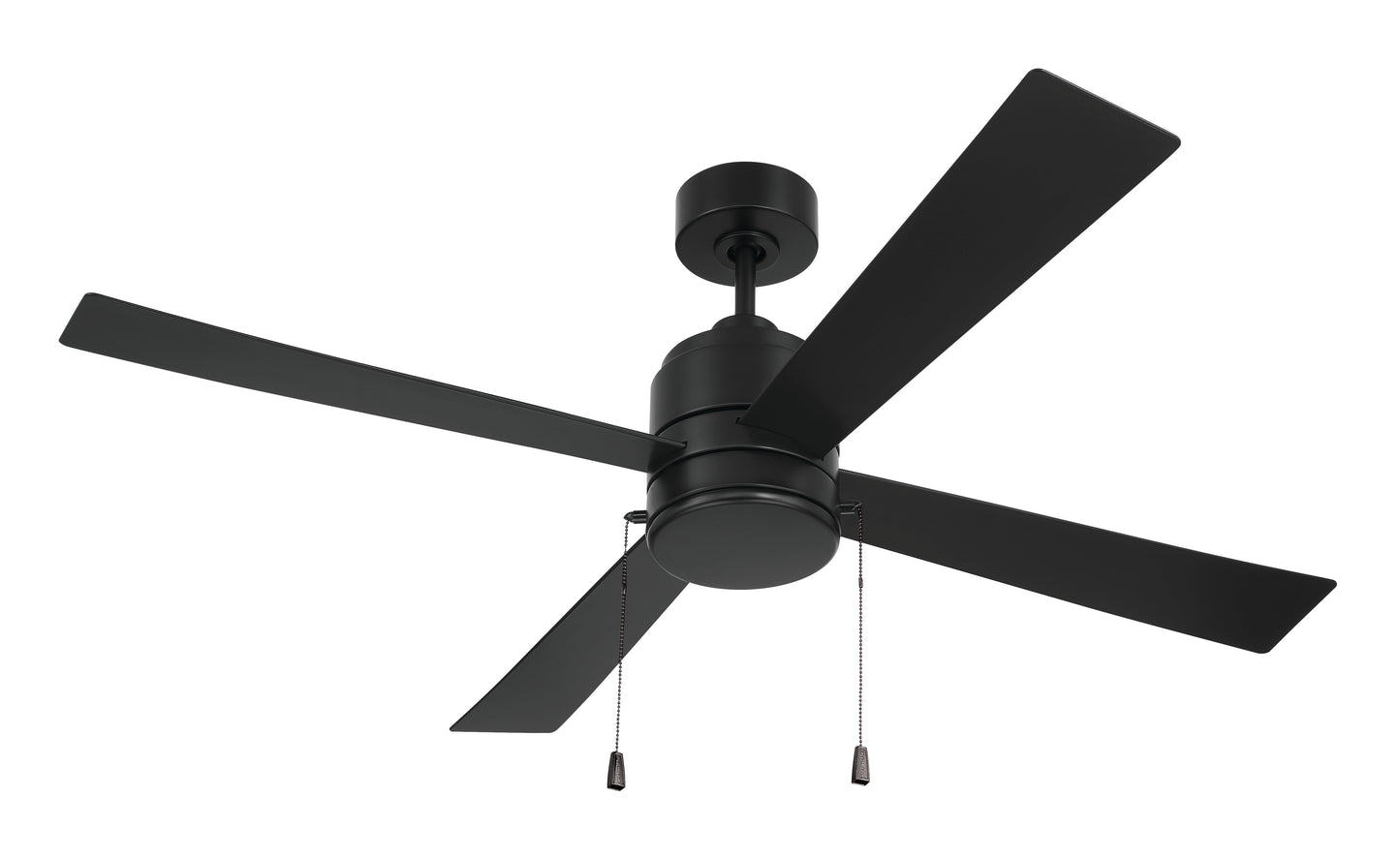 OMCY52FB4-PC - Outdoor McCoy 52 4 Blade with Pull Chains 52" 4 Blade Indoor Outdoor Ceiling Fan with Light Kit - Flat Black