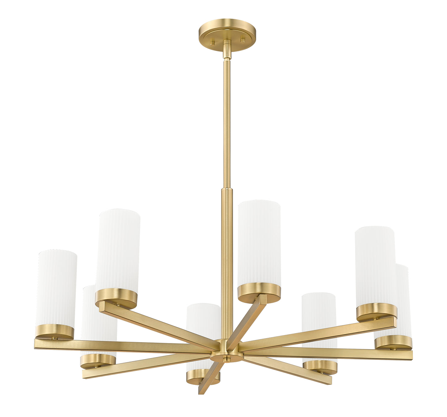 3044-8MGLD - Danica 8 Light 32" Chandelier - Modern Gold