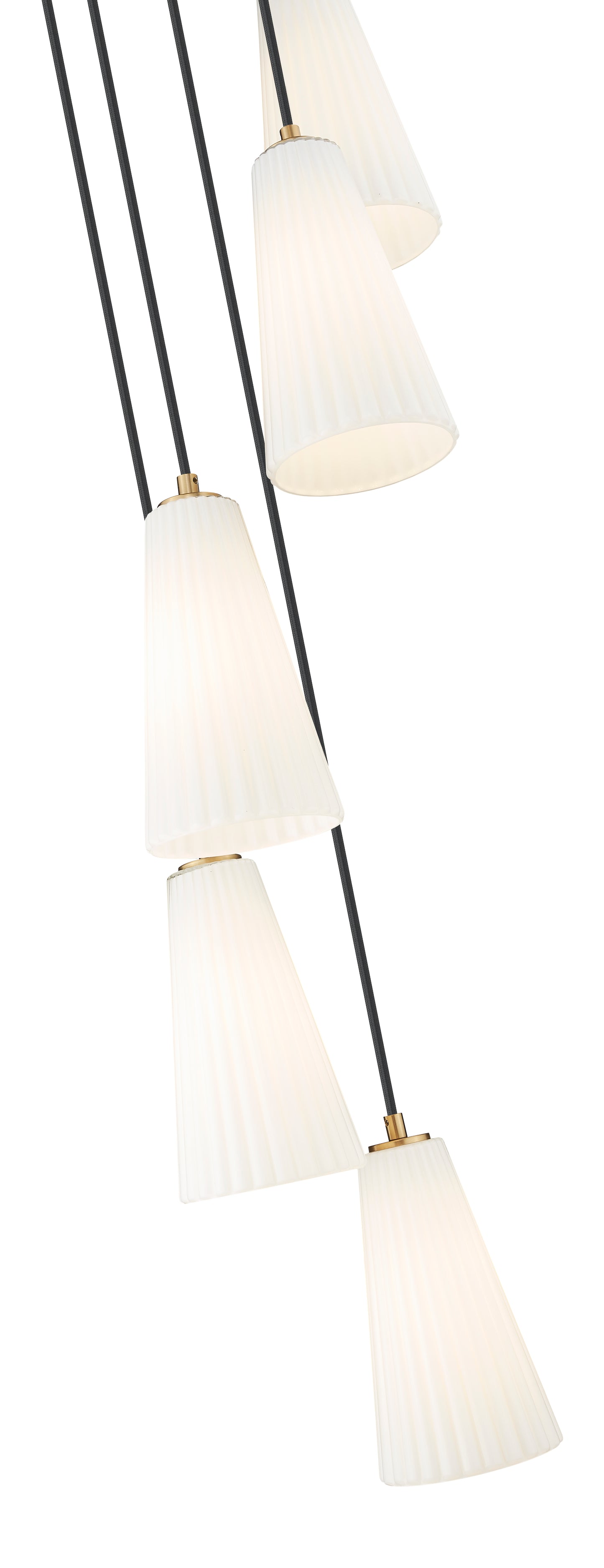 3043P6-5R-MGLD - Farrell 5 Light 12" Chandelier - Modern Gold