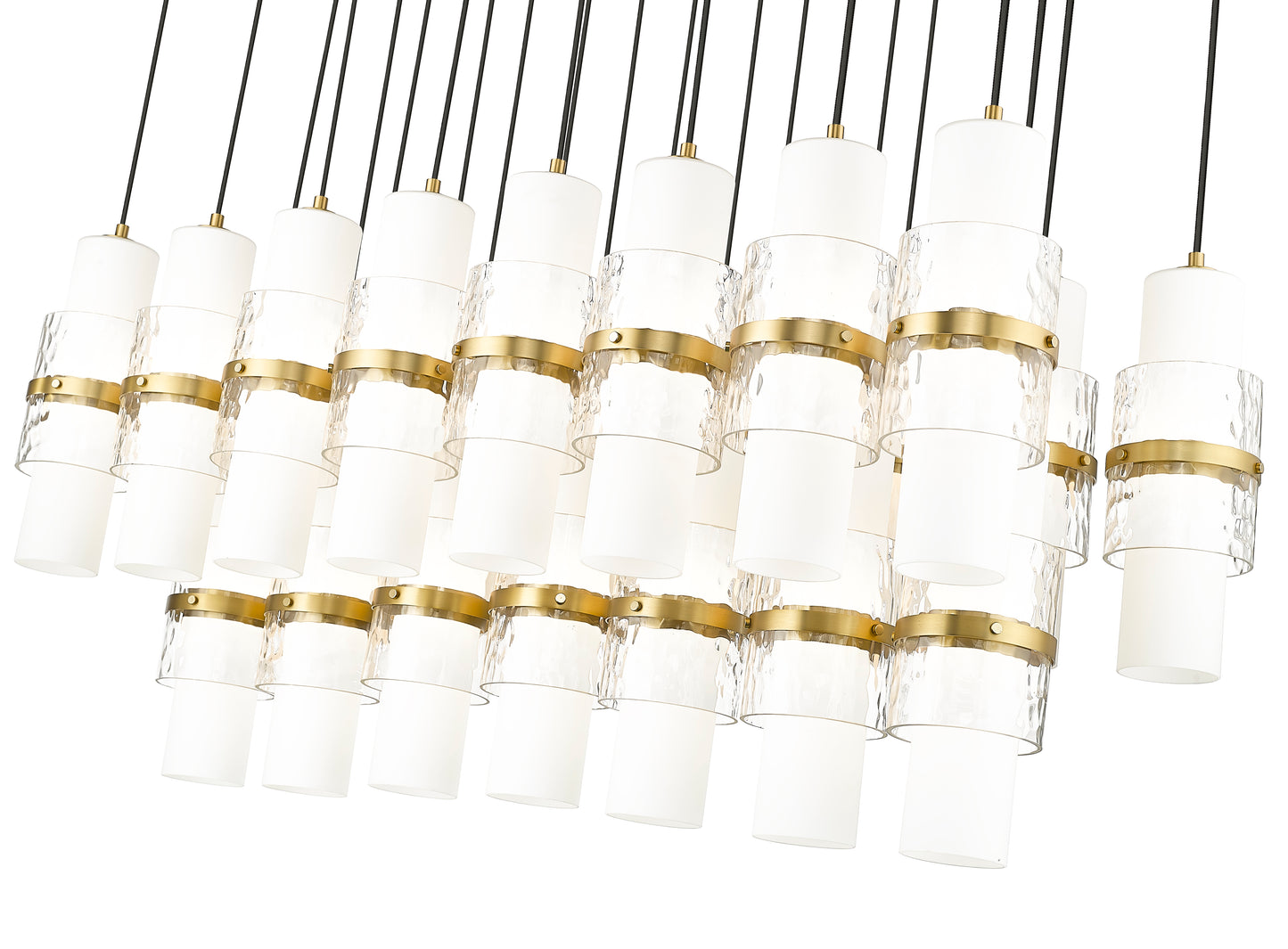1946P-23L-MGLD - Cayden 23 Light Linear 54" Chandelier - Modern Gold