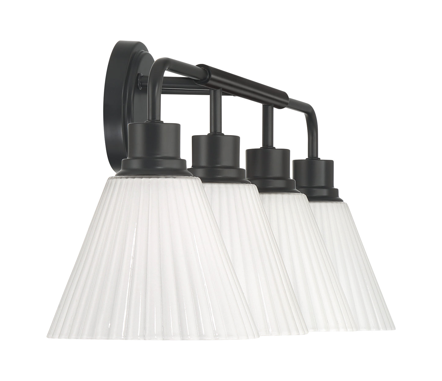 62304-FB - Pleated II 4 Light 34" Wide Vanity Light - Flat Black