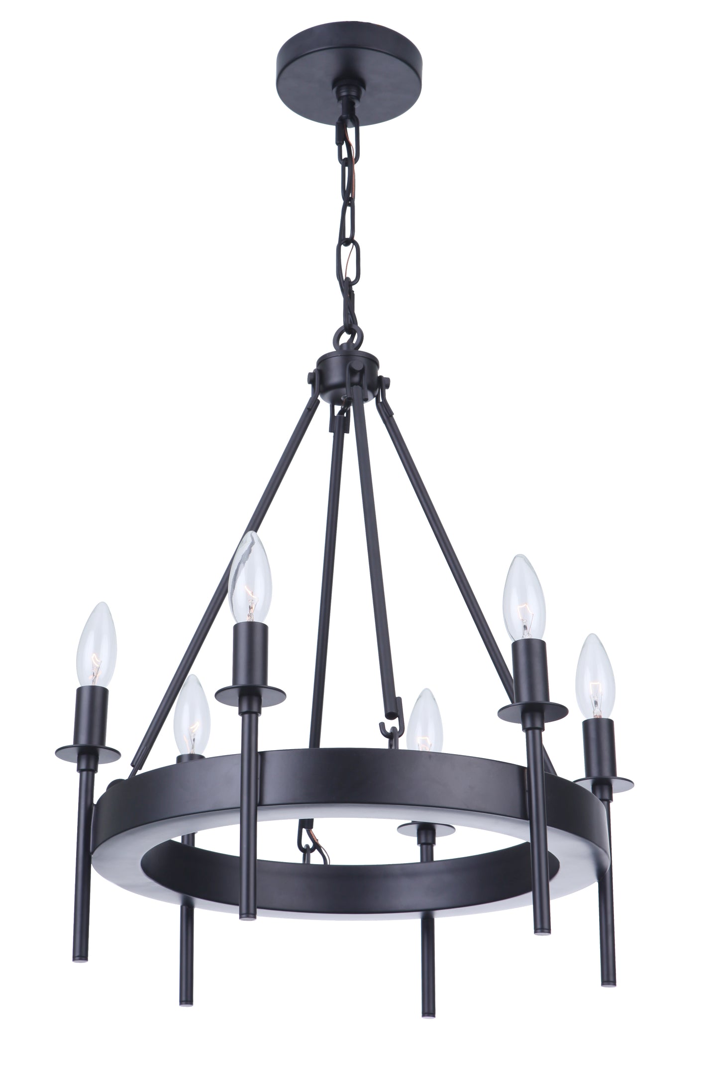 54326-FB - Larrson 6 Light 18" Wide Chandelier - Flat Black