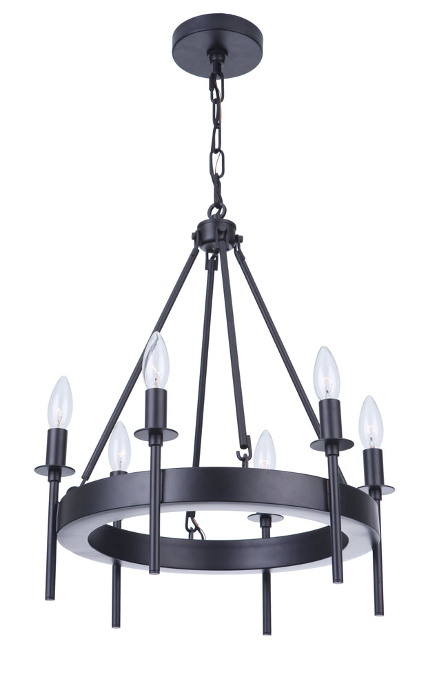 54326-FB - Larrson 6 Light 18" Wide Chandelier - Flat Black