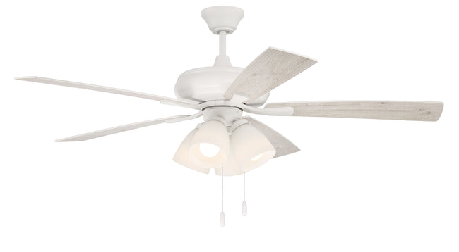 ECF114W5-WWOK - Eos Frost 4 Light 52" 5 Blade Ceiling Fan with Light Kit - White