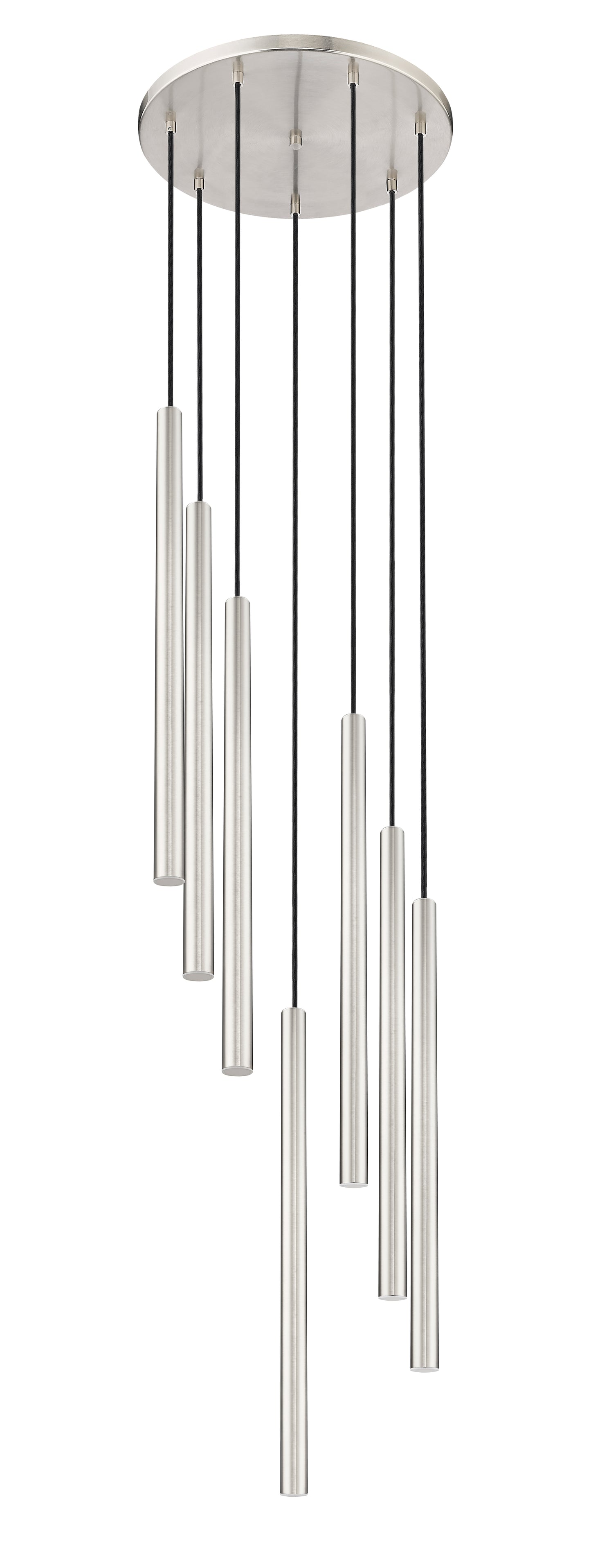 919MP24-7R-BN-LED - Forest 7 Light 18" Chandelier - Brushed Nickel
