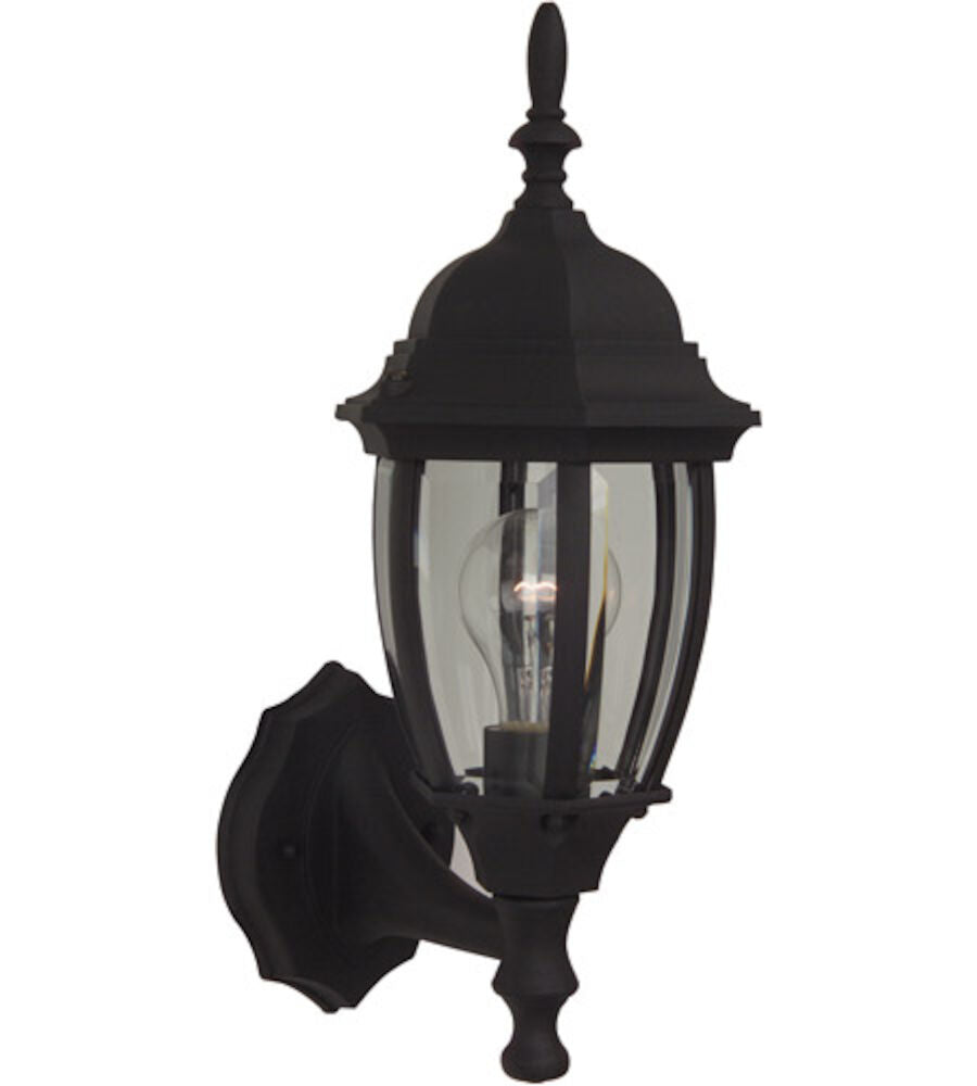 Z260-TB - Bent Glass Cast 1 Light 16" High Outdoor Wall Lantern - Textured Black