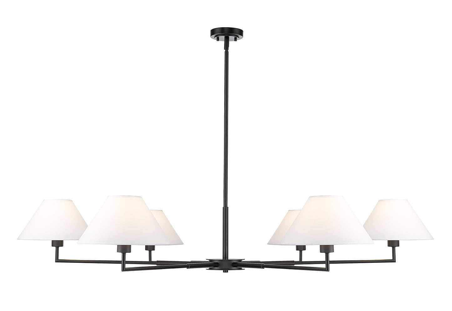 744-63R-MB - Leila 6 Light 63" Chandelier - Matte Black