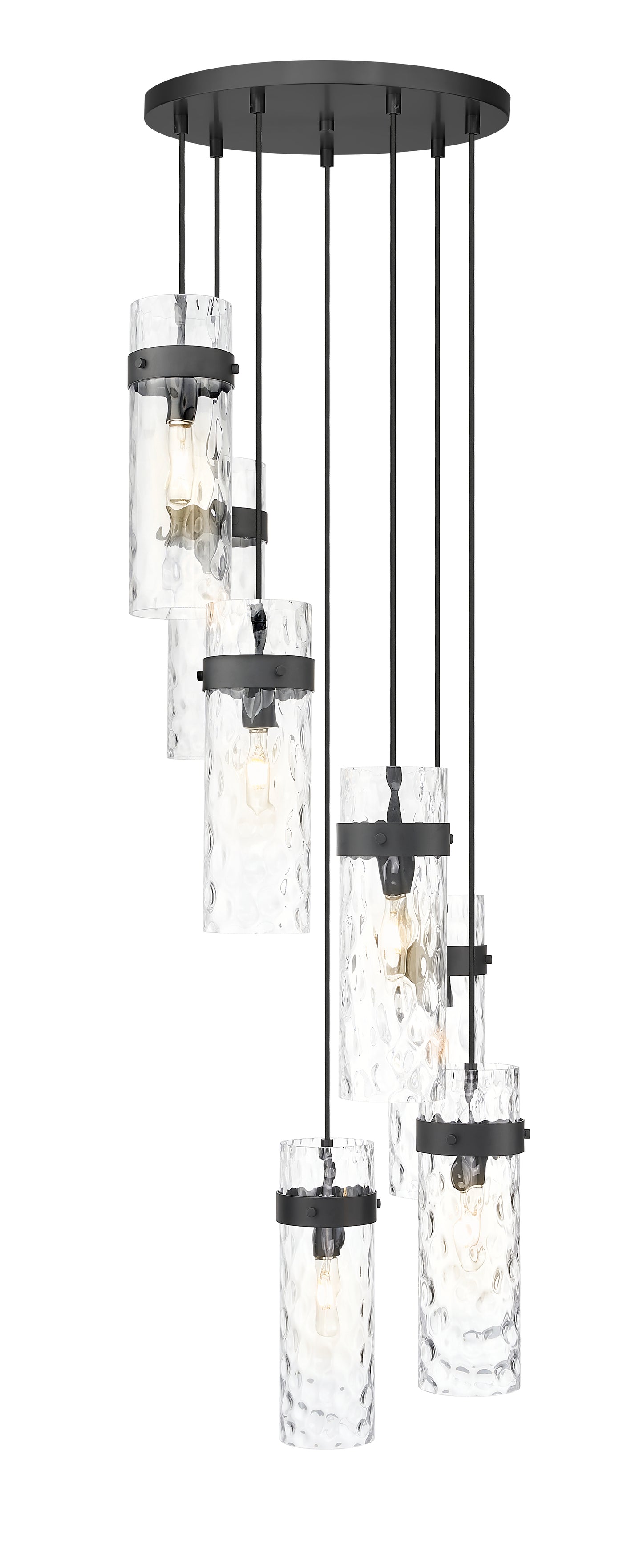 7002P5-7R-MB - Fontaine 7 Light 20" Chandelier - Matte Black