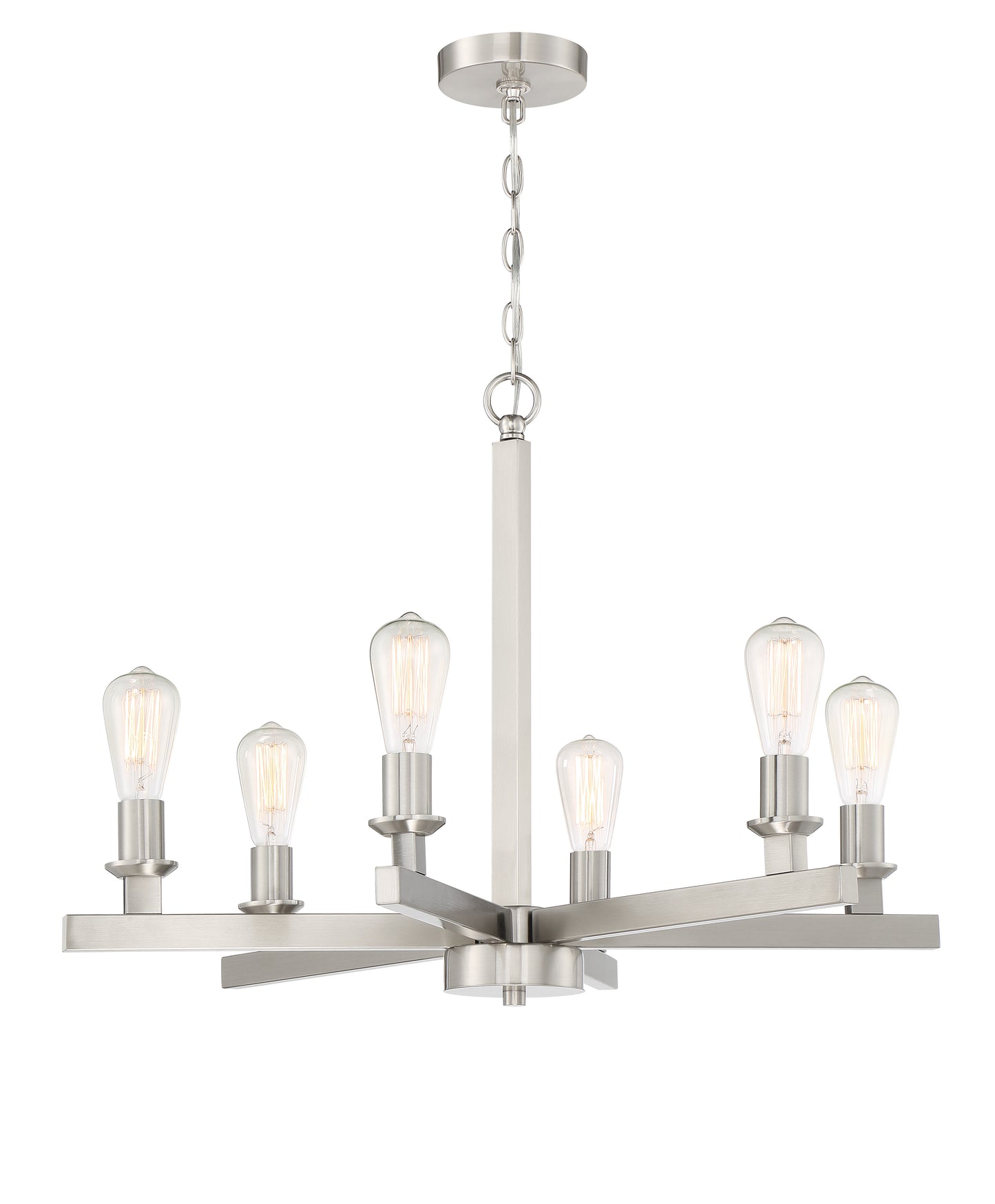 53126-BNK - Chicago 6 Light 30" Wide Chandelier - Brushed Nickel
