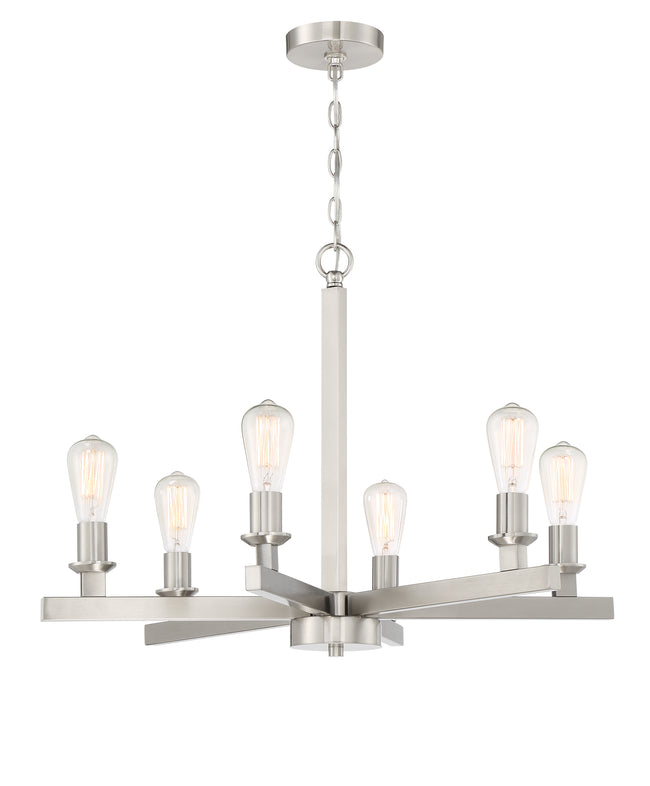 53126-BNK - Chicago 6 Light 30" Wide Chandelier - Brushed Nickel