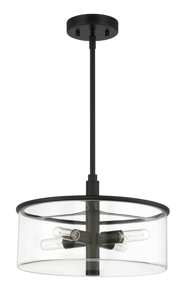 55694-FB - Hailie 4 Light 14.13" Wide Pendant - Flat Black