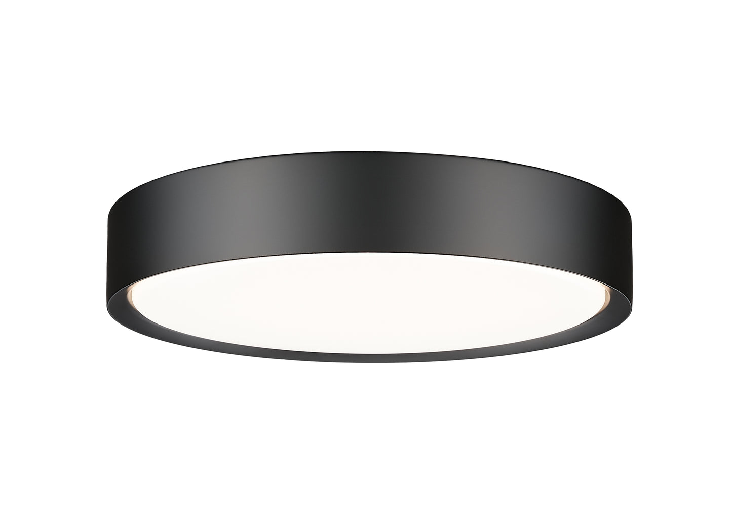 1014F16-MB-LED - Kawan 1 Light Flush 16" Mount - Matte Black