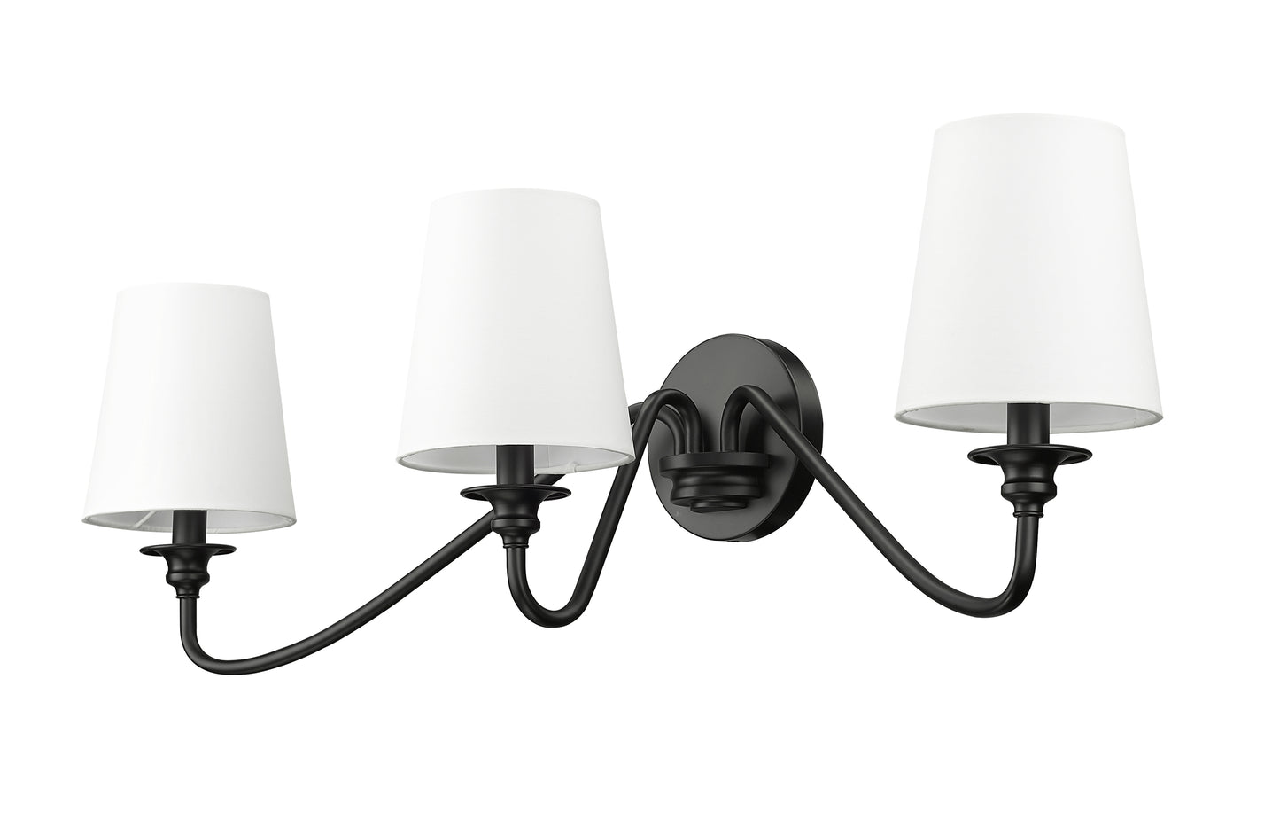 7509-3S-MB - Gianna 3 Light Wall 10" Sconce - Matte Black