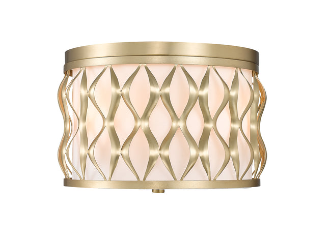 1948F12-MGLD - Harden 3 Light Flush 12" mount - Modern Gold