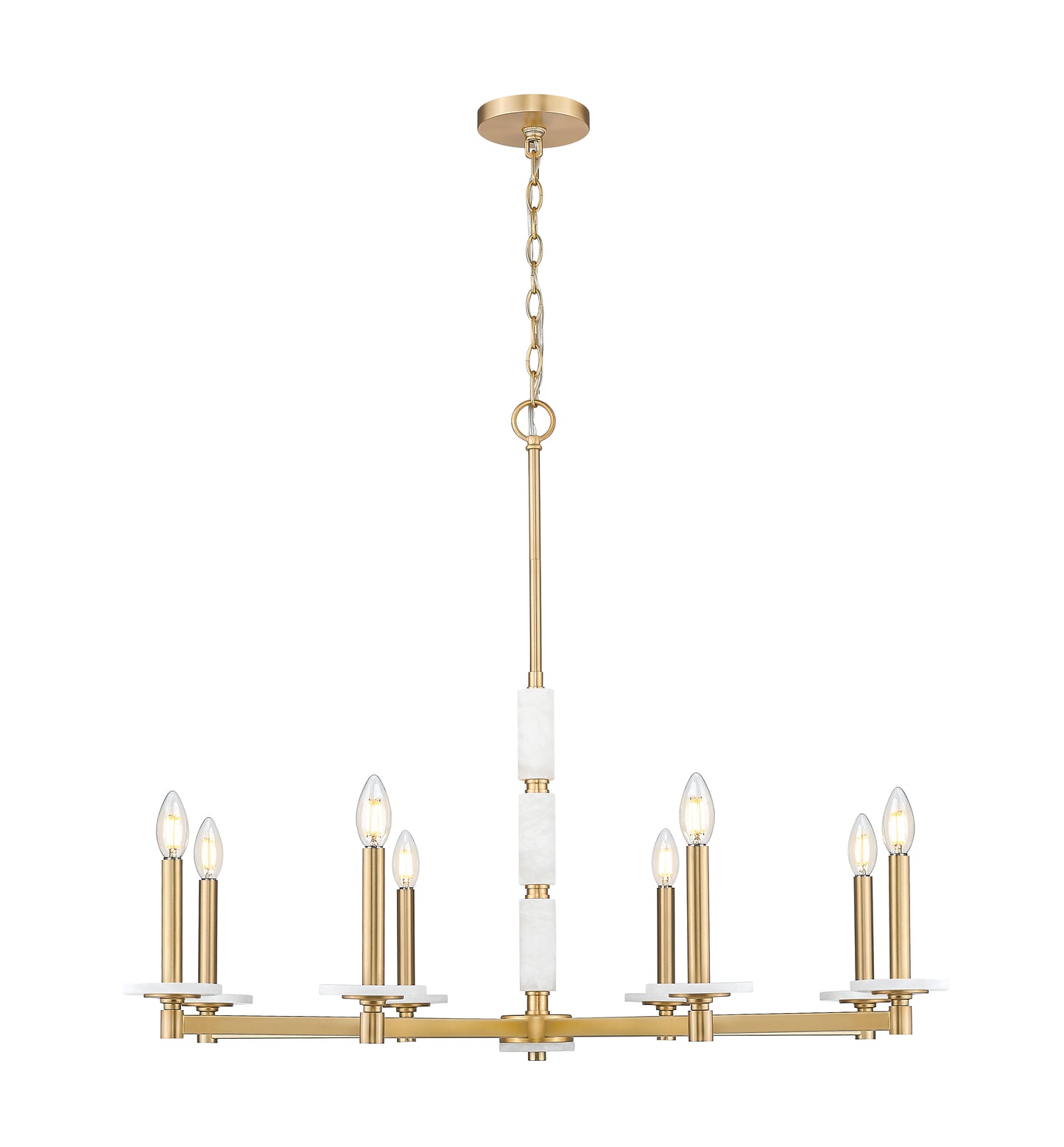 3045-8MGLD - Kaden 8 Light 36" Chandelier - Modern Gold