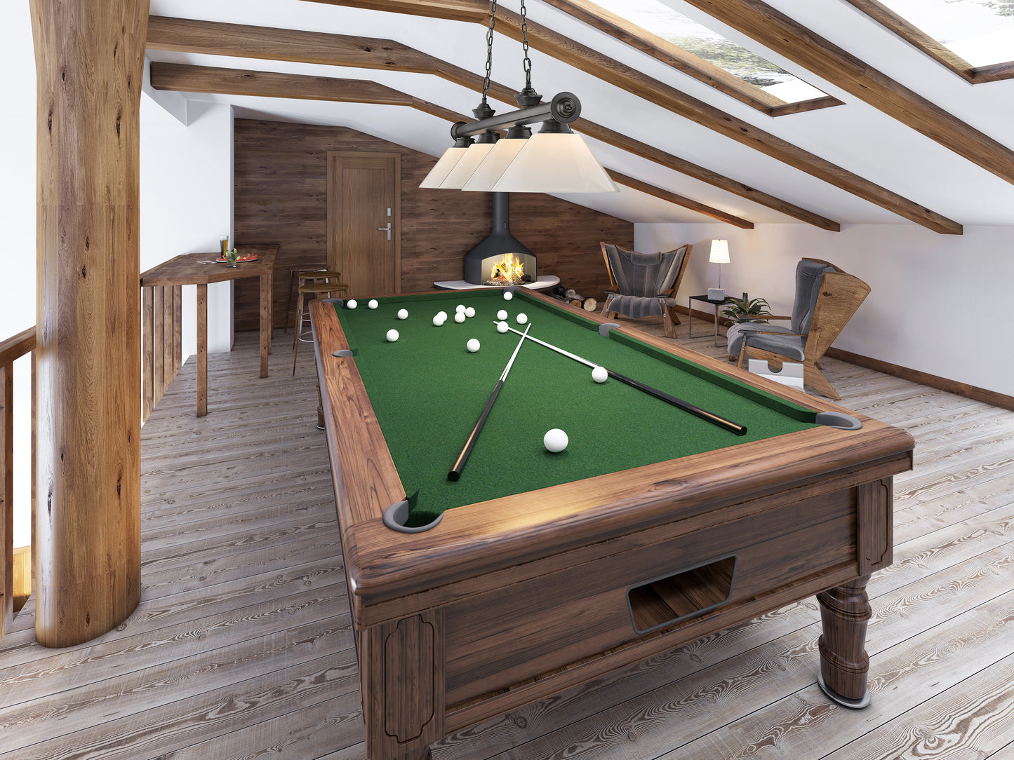 2306-4BP-PWH - Cordon 4 Light 81" Billiard - Bronze Plate