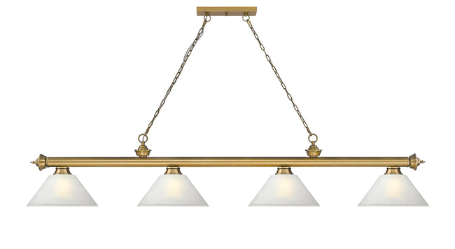 2306-4RB-AWL14 - Cordon 4 Light 81" Billiard - Rubbed Brass