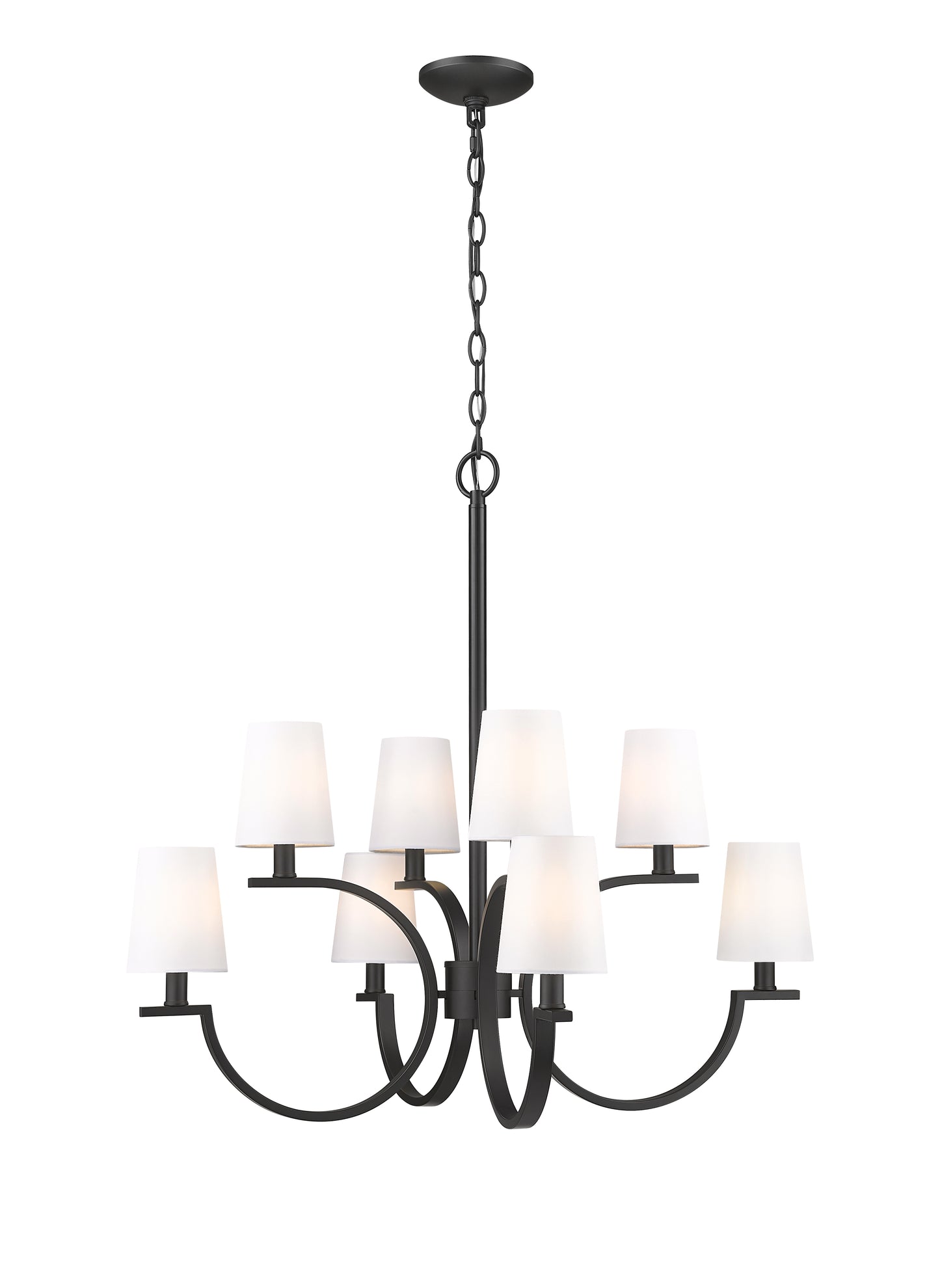 2016-8MB - Cordelia 8 Light 29" Chandelier - Matte Black
