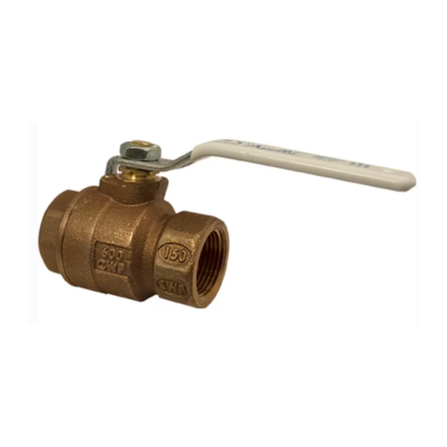 77CLF20501A - Manual Two-Way Ball Valve - 1" Brass/Bronze - Straight - Sweat x Sweat - Two-Piece - Lever