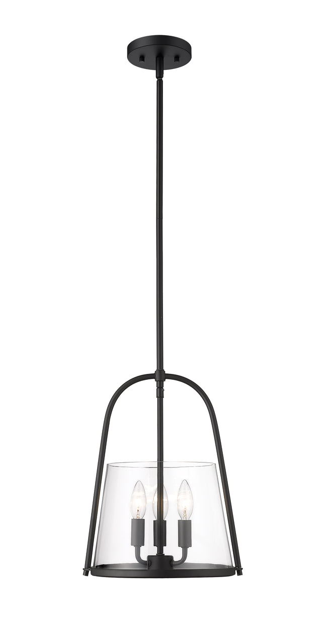 3041P12-MB - Archis 3 Light 12" Pendant - Matte Black