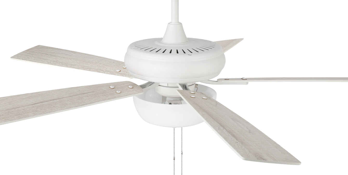 ECF211W5-WWOK - EOS 2 Light Frosted White Bowl 52" Ceiling Fan 52" 5 Blade Ceiling Fan with Light Kit