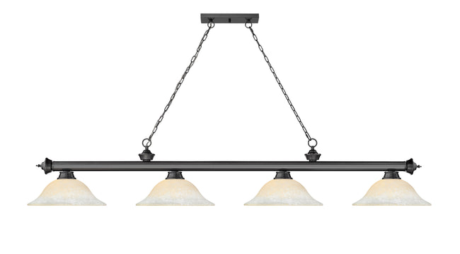 2306-4BP-WM16 - Cordon 4 Light 82" Billiard - Bronze Plate