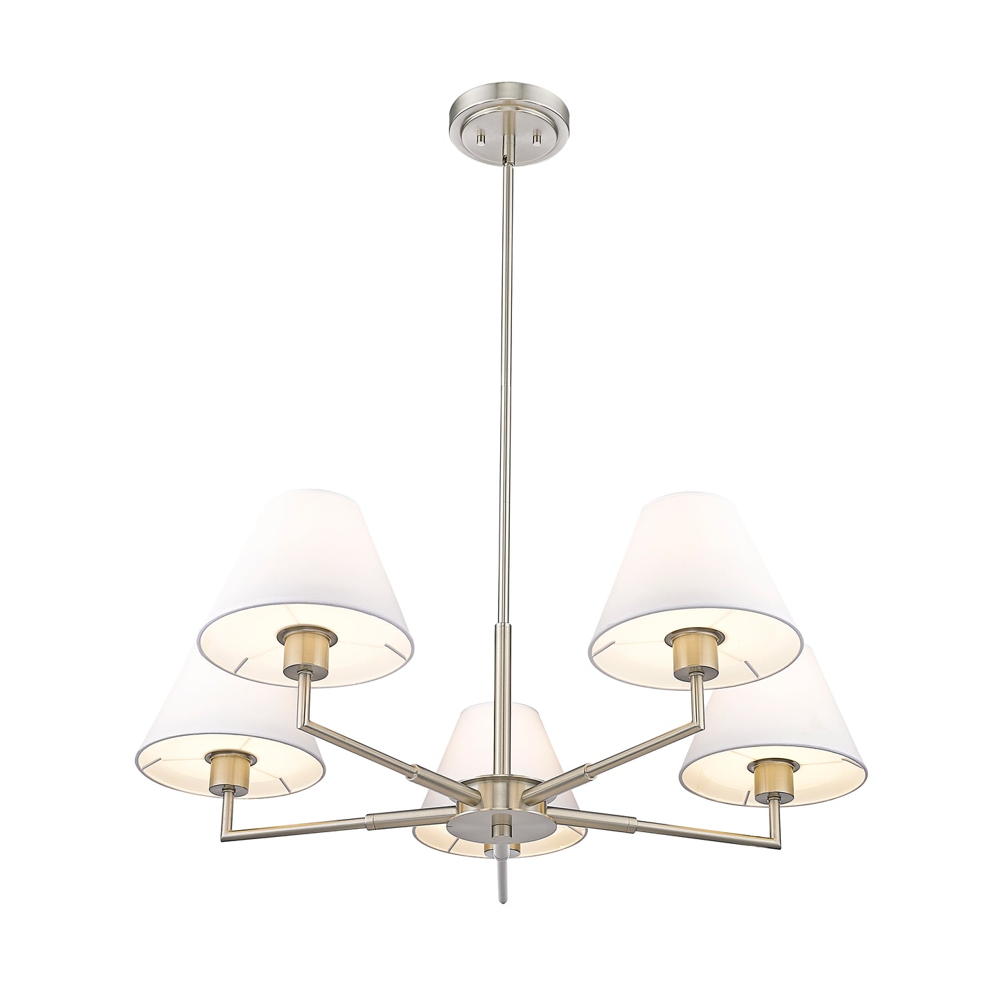 744-34R-BN - Leila 5 Light 34" Chandelier - Brushed Nickel