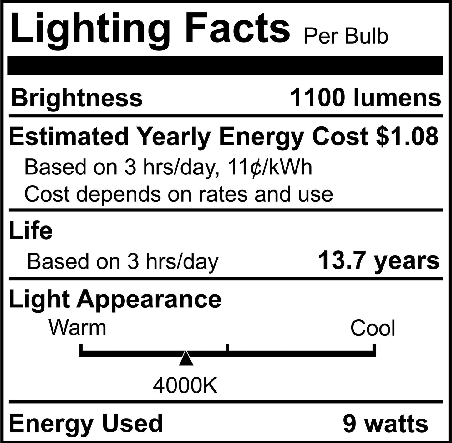 776926 - Dimmable A19 LED Light Bulb - 9 Watt - 4000K - 4 Pack