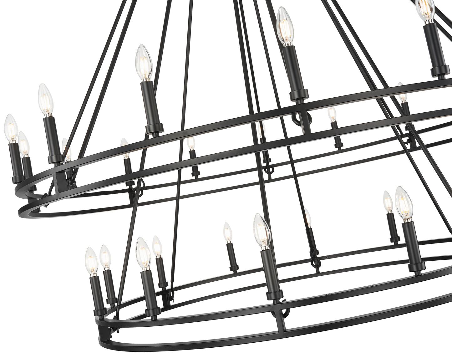 4005-28MB - Dennison 28 Light 60" Chandelier - Matte Black