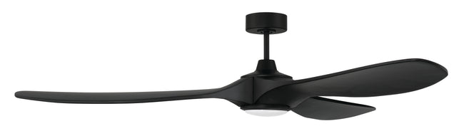 EVY72FB3-NWF - Envy 72" Ceiling Fan Damp Rated no Wifi 72" 3 Blade Indoor Outdoor Ceiling Fan with Light Kit - Flat Black