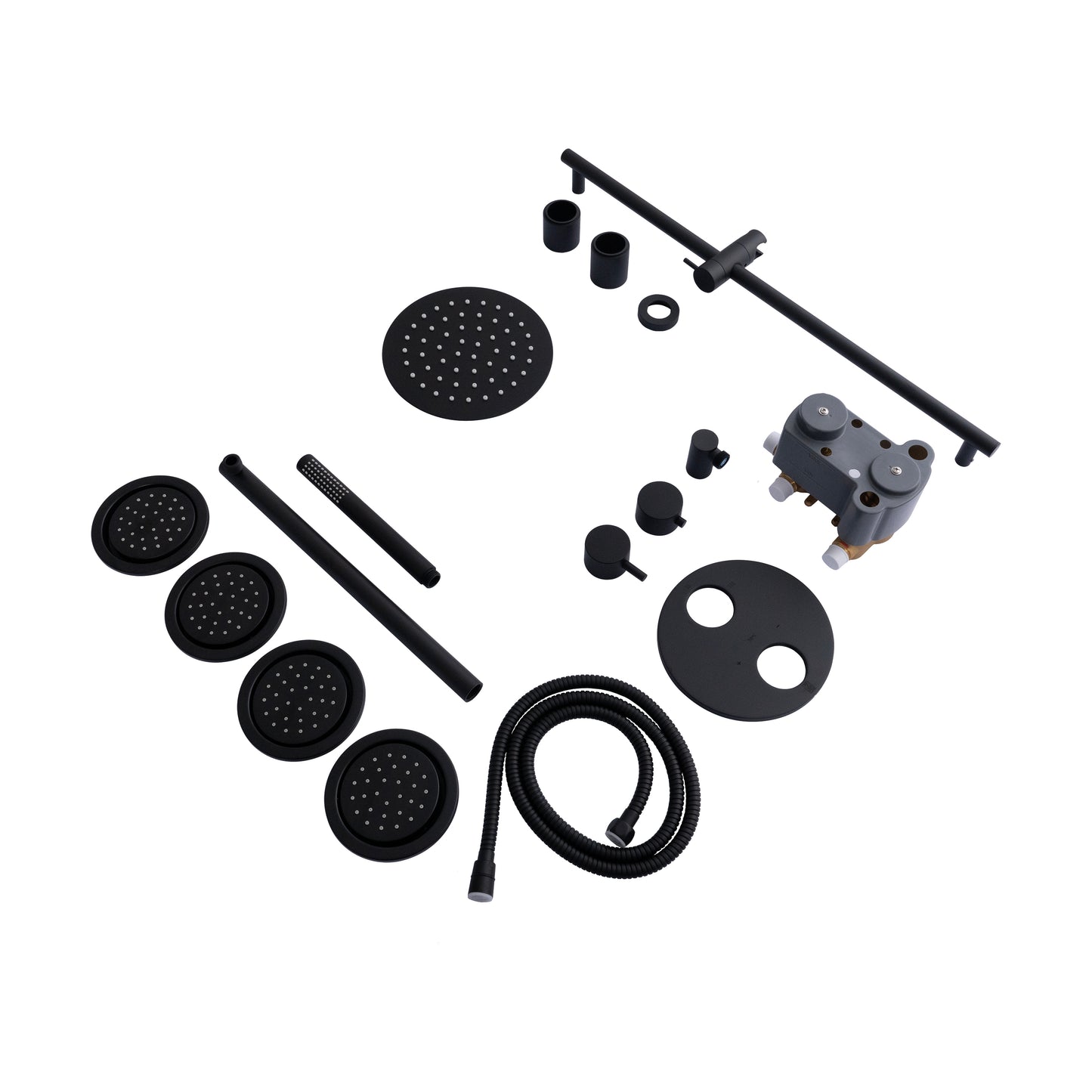 EMBY-SHS-T3-MB - Autograph Edition Emerald Bay Thermostatic Shower System with Body Jets in Matte Black