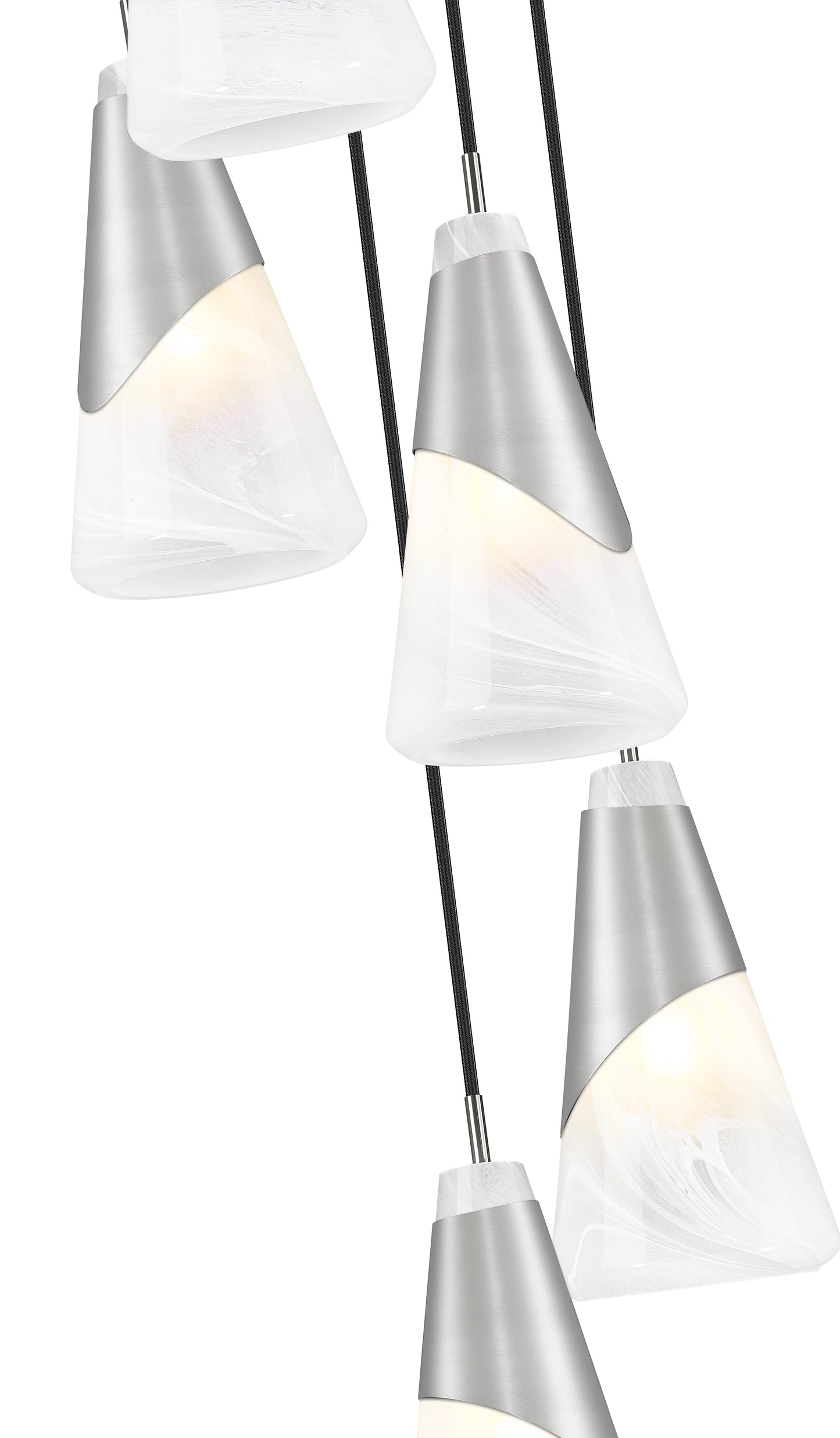 828P6-5R-BN - Aimie 5 Light 12" Chandelier - Brushed Nickel