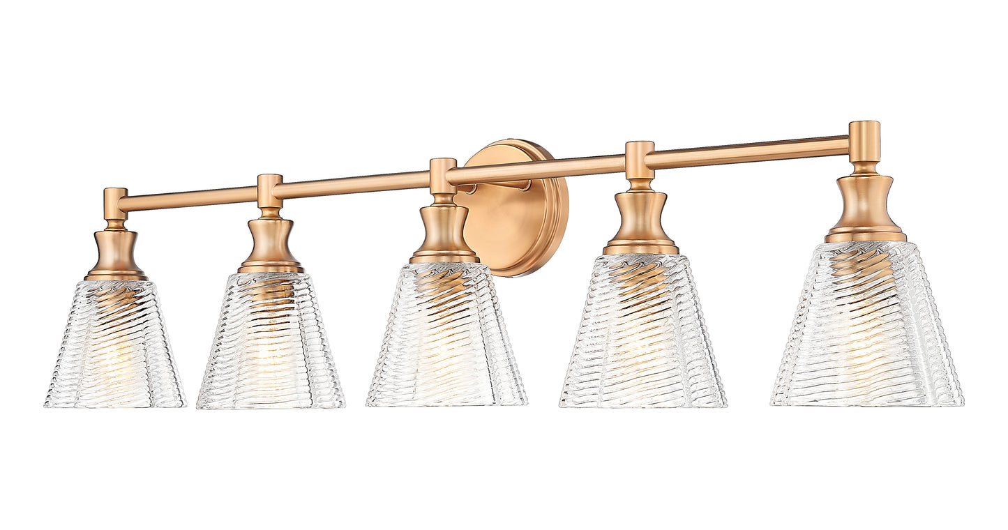 7704-5V-MGLD - Auden 5 Light 40" Vanity - Modern Gold